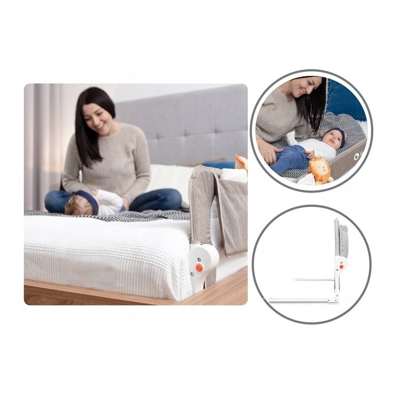 Protectie laterala pat, Lionelo, Eva, Cu buzunar accesorii, 150x35 cm, Conform cu standardul european de securitate BS7072, Bej Protectie laterala pat, Lionelo, Eva, Cu buzunar accesorii, 150x35 cm, Conform cu standardul european de securitate BS7072, Bej