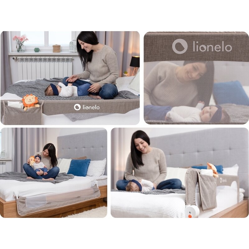 Protectie laterala pat, Lionelo, Eva, Cu buzunar accesorii, 150x35 cm, Conform cu standardul european de securitate BS7072, Bej Protectie laterala pat, Lionelo, Eva, Cu buzunar accesorii, 150x35 cm, Conform cu standardul european de securitate BS7072, Bej
