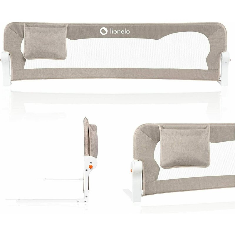 Protectie laterala pat, Lionelo, Eva, Cu buzunar accesorii, 150x35 cm, Conform cu standardul european de securitate BS7072, Bej Protectie laterala pat, Lionelo, Eva, Cu buzunar accesorii, 150x35 cm, Conform cu standardul european de securitate BS7072, Bej