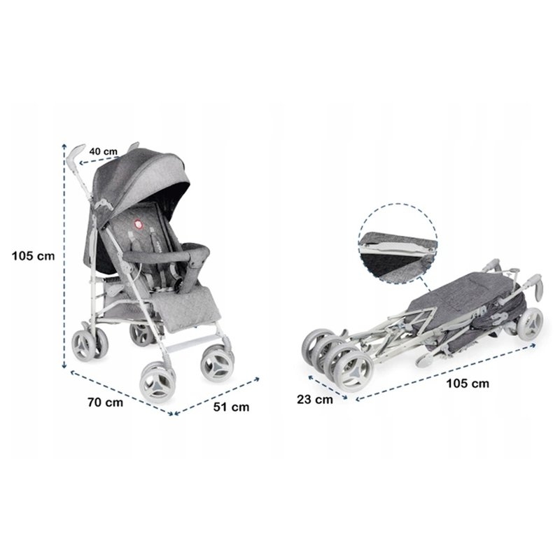 Lionelo - Carucior sport Irma, Grey/ Dark Grey Lionelo - Carucior sport Irma, Grey/ Dark Grey