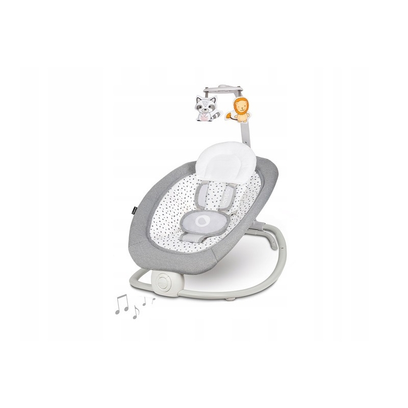 Lionelo - Fotoliu balansoar cu vibratii, Pascal Scandi, Cu 12 melodii linistitoare, Pliabil, 80x49 cm, Gri Deschis Lionelo - Fotoliu balansoar cu vibratii, Pascal Scandi, Cu 12 melodii linistitoare, Pliabil, 80x49 cm, Gri Deschis