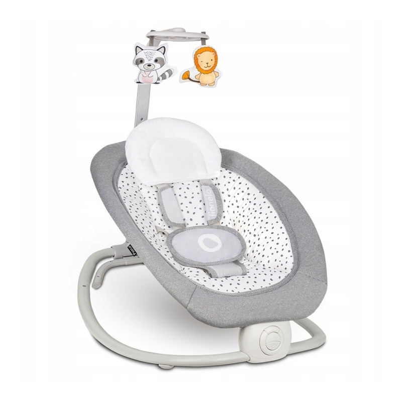 Lionelo - Fotoliu balansoar cu vibratii, Pascal Scandi, Cu 12 melodii linistitoare, Pliabil, 80x49 cm, Gri Deschis Lionelo - Fotoliu balansoar cu vibratii, Pascal Scandi, Cu 12 melodii linistitoare, Pliabil, 80x49 cm, Gri Deschis