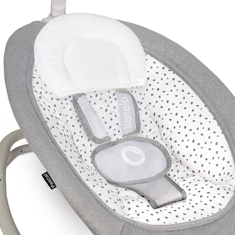 Lionelo - Fotoliu balansoar cu vibratii, Pascal Scandi, Cu 12 melodii linistitoare, Pliabil, 80x49 cm, Gri Deschis Lionelo - Fotoliu balansoar cu vibratii, Pascal Scandi, Cu 12 melodii linistitoare, Pliabil, 80x49 cm, Gri Deschis