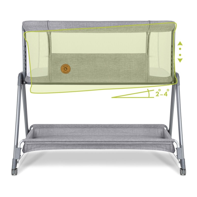 Lionelo - Patut co-sleeper Luna, 2 in 1, Cu setare unghiulara, Cu roti, Reglabil in 6 pozitii pe inaltime, Gri deschis Lionelo - Patut co-sleeper Luna, 2 in 1, Cu setare unghiulara, Cu roti, Reglabil in 6 pozitii pe inaltime, Gri deschis