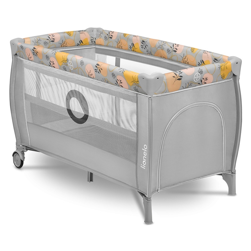 Lionelo - Patut pliant cu doua nivele, Stefi Plus, Cu intrare laterala cu fermoar, 2 roti, 120 x 60 cm, Conform cu standardul european de securitate EN 716, Roz/Galben Lionelo - Patut pliant cu doua nivele, Stefi Plus, Cu intrare laterala cu fermoar, 2 roti, 120 x 60 cm, Conform cu standardul european de securitate EN 716, Roz/Galben