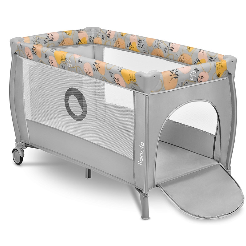 Lionelo - Patut pliant cu doua nivele, Stefi Plus, Cu intrare laterala cu fermoar, 2 roti, 120 x 60 cm, Conform cu standardul european de securitate EN 716, Roz/Galben Lionelo - Patut pliant cu doua nivele, Stefi Plus, Cu intrare laterala cu fermoar, 2 roti, 120 x 60 cm, Conform cu standardul european de securitate EN 716, Roz/Galben