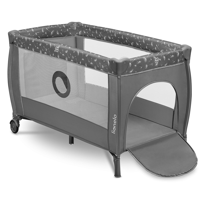 Lionelo - Patut pliant cu doua nivele, Stefi Plus, Cu intrare laterala cu fermoar, 2 roti, 120x60 cm, Conform cu standardul european de securitate EN 716, Gri Lionelo - Patut pliant cu doua nivele, Stefi Plus, Cu intrare laterala cu fermoar, 2 roti, 120x60 cm, Conform cu standardul european de securitate EN 716, Gri