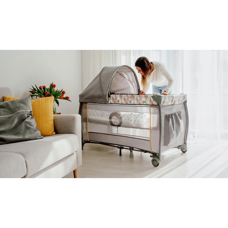 Lionelo - Patut pliant cu doua nivele Sven Plus, 120x60 cm, arcada jucarii, masuta de infasat, vibratii, melodii, Blue Navy Lionelo - Patut pliant cu doua nivele Sven Plus, 120x60 cm, arcada jucarii, masuta de infasat, vibratii, melodii, Blue Navy