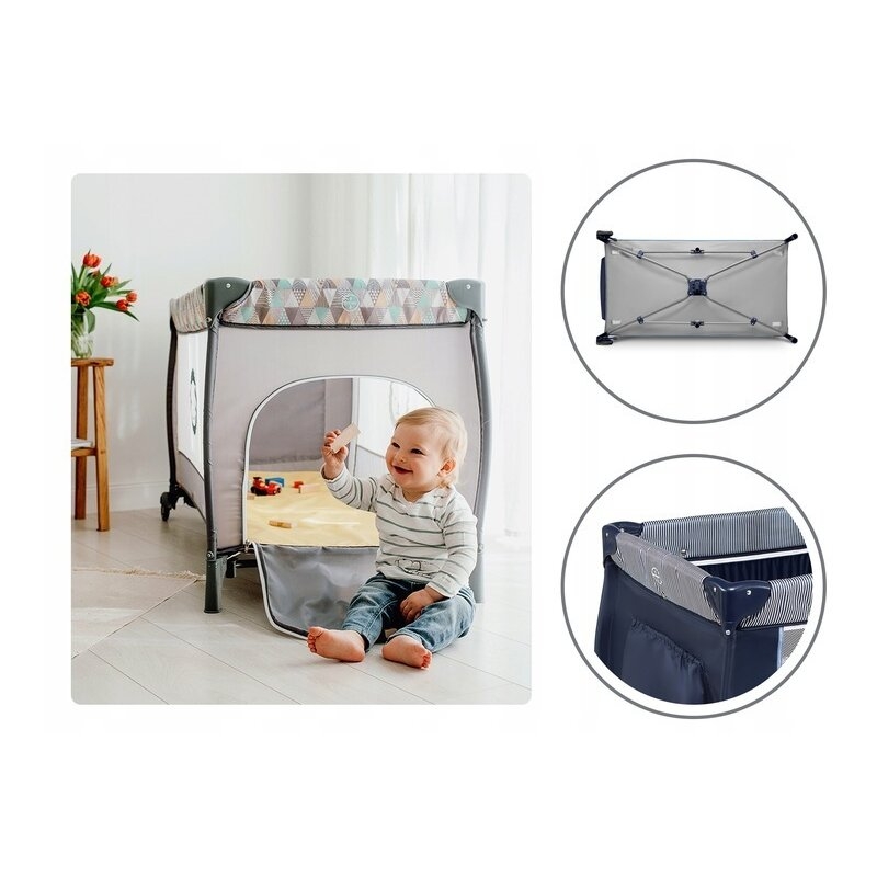 Lionelo - Patut pliant cu doua nivele Sven Plus, 120x60 cm, arcada jucarii, masuta de infasat, vibratii, melodii, Blue Navy Lionelo - Patut pliant cu doua nivele Sven Plus, 120x60 cm, arcada jucarii, masuta de infasat, vibratii, melodii, Blue Navy
