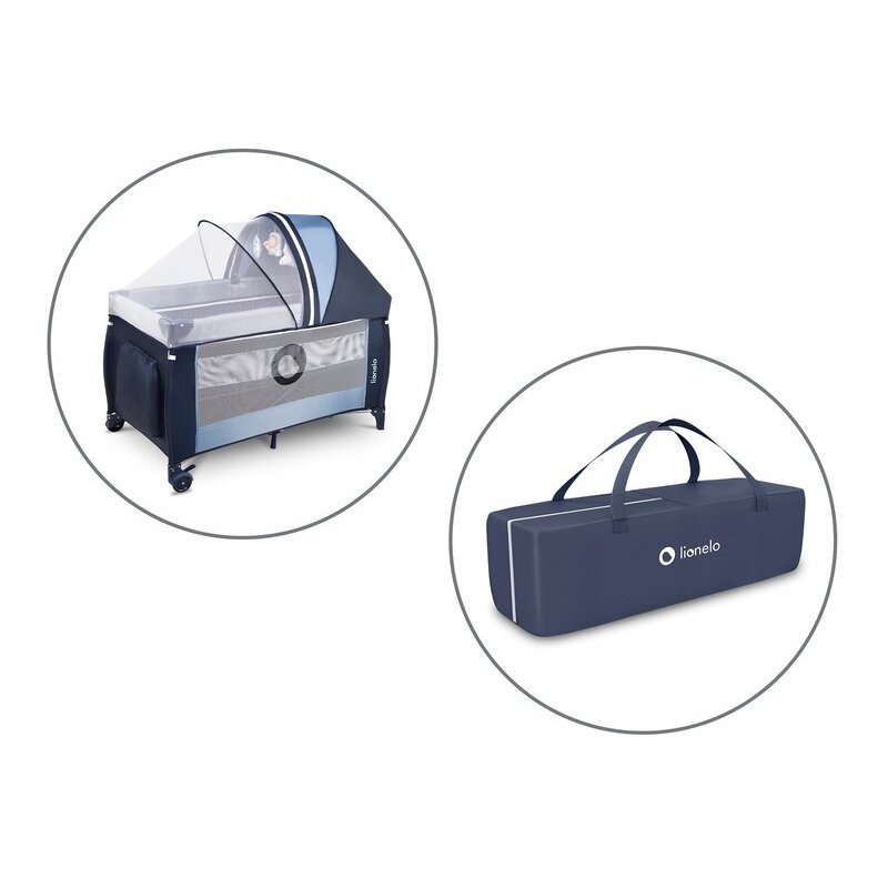 Lionelo - Patut pliant cu doua nivele Sven Plus, 120x60 cm, arcada jucarii, masuta de infasat, vibratii, melodii, Blue Navy Lionelo - Patut pliant cu doua nivele Sven Plus, 120x60 cm, arcada jucarii, masuta de infasat, vibratii, melodii, Blue Navy