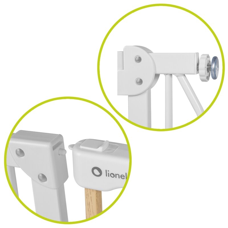 Lionelo - Poarta de siguranta prin presiune Truus Slim, 105 cm, Conform cu standardul europeane de securitate EN1930, Gri/Natur