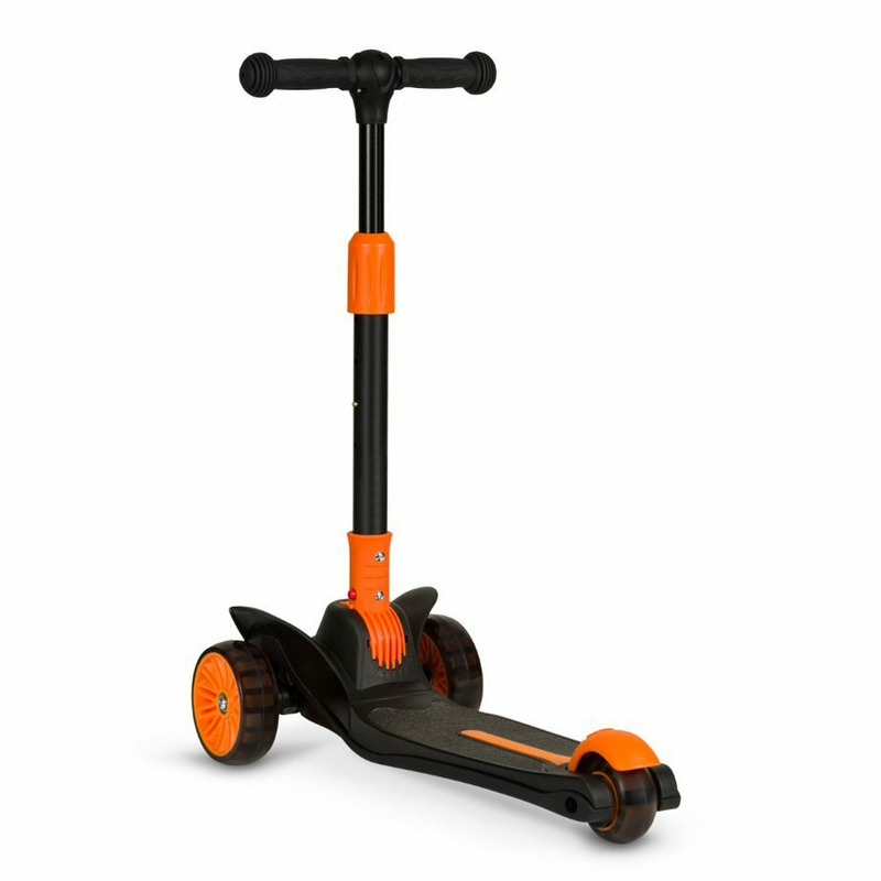 Lionelo - Trotineta Timy, Copii, Pliabila, Pana la 50 Kg, Cu design ergonomic, Cu lumini LED, 26,5 x 60 x 64-76 cm, 3 ani+, Portocaliu/Negru Lionelo - Trotineta Timy, Copii, Pliabila, Pana la 50 Kg, Cu design ergonomic, Cu lumini LED, 26,5 x 60 x 64-76 cm, 3 ani+, Portocaliu/Negru