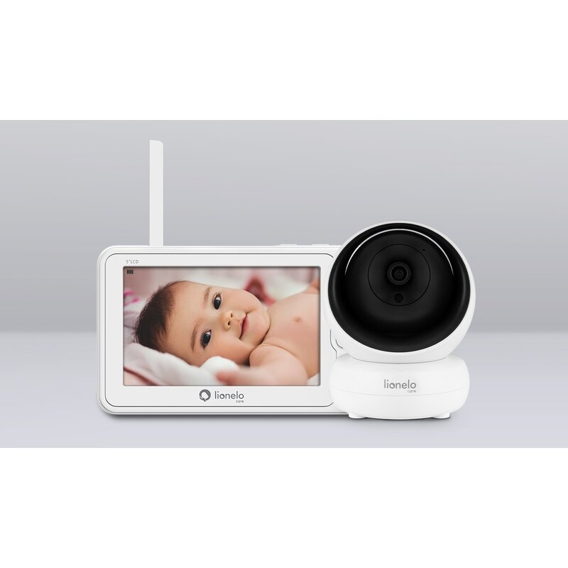 Lionelo - Videofon Babyline 8.3, Cu termometru, Cu melodii, Comunicare in 2 sensuri, Rotire 360 grade, Alb Lionelo - Videofon Babyline 8.3, Cu termometru, Cu melodii, Comunicare in 2 sensuri, Rotire 360 grade, Alb