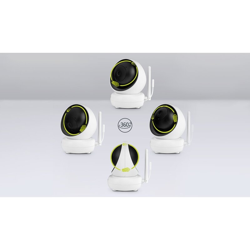 Lionelo - Videofon Babyline 8.3, Cu termometru, Cu melodii, Comunicare in 2 sensuri, Rotire 360 grade, Alb Lionelo - Videofon Babyline 8.3, Cu termometru, Cu melodii, Comunicare in 2 sensuri, Rotire 360 grade, Alb