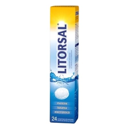Litorsal cu aroma de menta si lamaie, 24 comprimate efervescente, Zdrovit