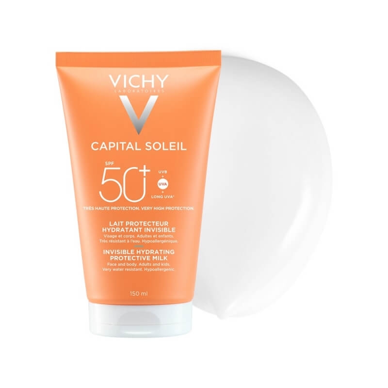 Lotiune hidratanta invizibila pentru fata si corp, SPF 50+ Capital Soleil, 150 ml, Vichy
