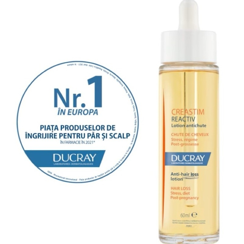 Lotiune impotriva caderii parului Creastim Reactiv, 60 ml, Ducray Lotiune impotriva caderii parului Creastim Reactiv, 60 ml, Ducray