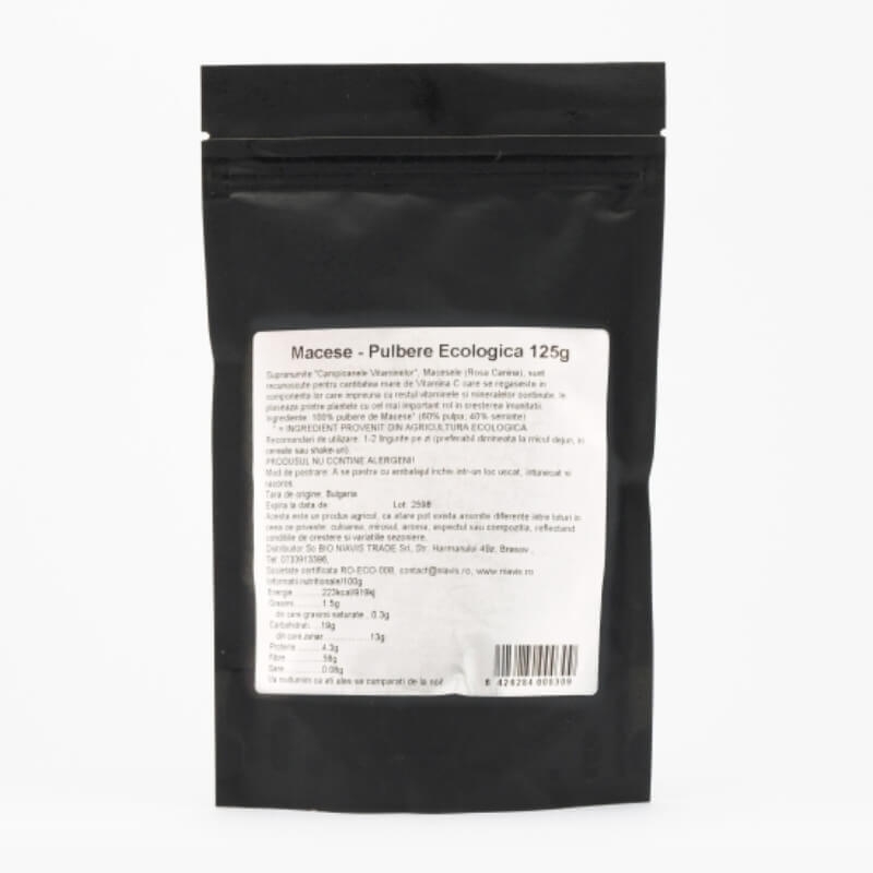 Macese pulbere ecologica, 125 g, Niavis Macese pulbere ecologica, 125 g, Niavis