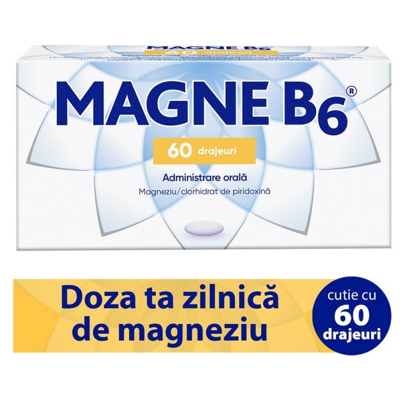 Magne B6, 60 drajeuri, Sanofi Magne B6, 60 drajeuri, Sanofi