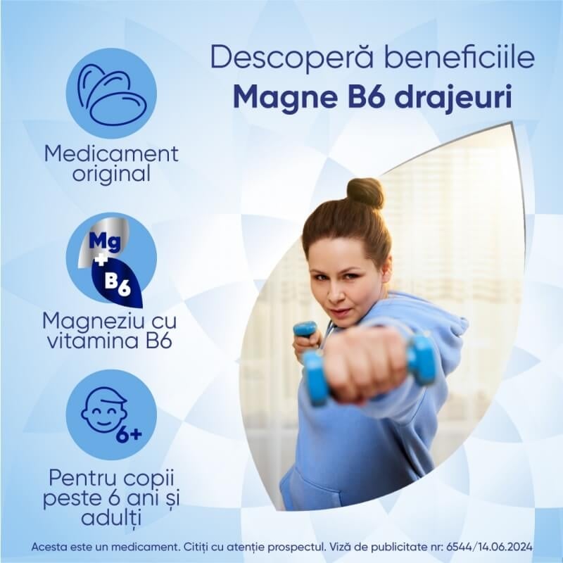 Magne B6, 60 drajeuri, Sanofi Magne B6, 60 drajeuri, Sanofi