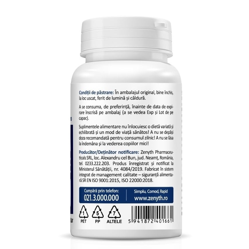 Magneziu bisglicinat, 1000 mg, 30 capsule, Zenyth