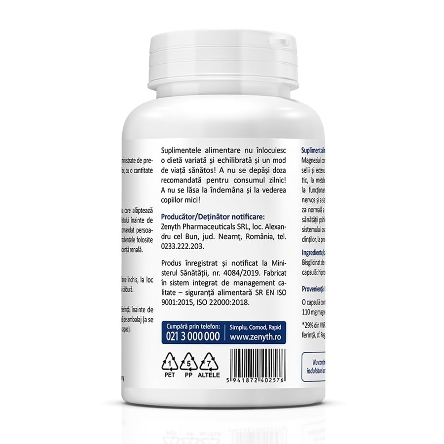 Magnesium Bisglycinate, 1000 mg, 90 capsule, Zenyth Magnesium Bisglycinate, 1000 mg, 90 capsule, Zenyth