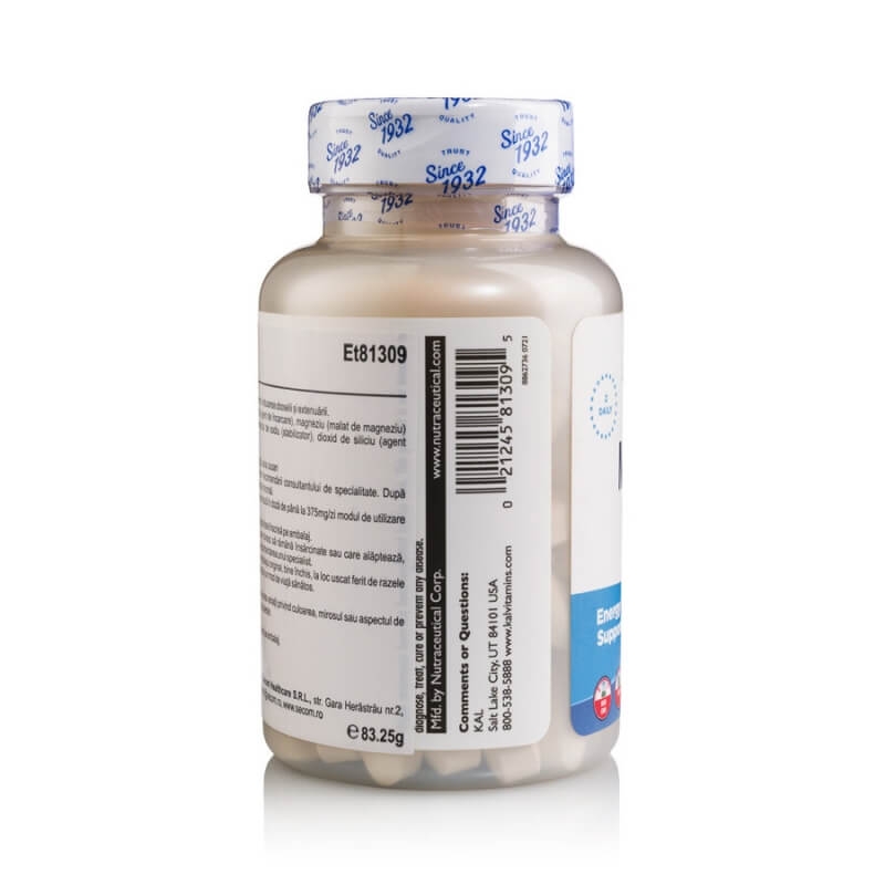 Magnesium Malate Kal, 400 mg, 90 tablete, Secom