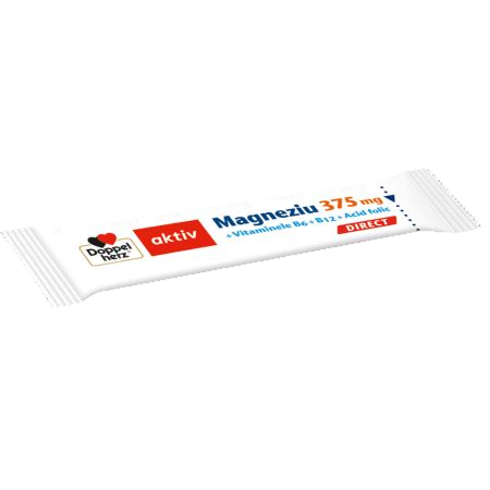 Aktiv Magneziu 375 mg Direct + Vitaminele B6 + B12 + Acid folic, 20 plicuri, Doppelherz Aktiv Magneziu 375 mg Direct + Vitaminele B6 + B12 + Acid folic, 20 plicuri, Doppelherz