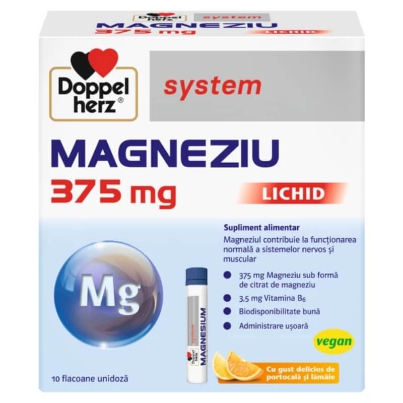Magneziu lichid System, 375 mg, 30 flacoane, Doppelherz Magneziu lichid System, 375 mg, 30 flacoane, Doppelherz