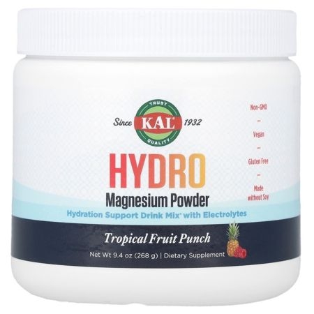 Hydro Magnesium Powder Tropical Fruit Punch Kal, 268 g, Secom