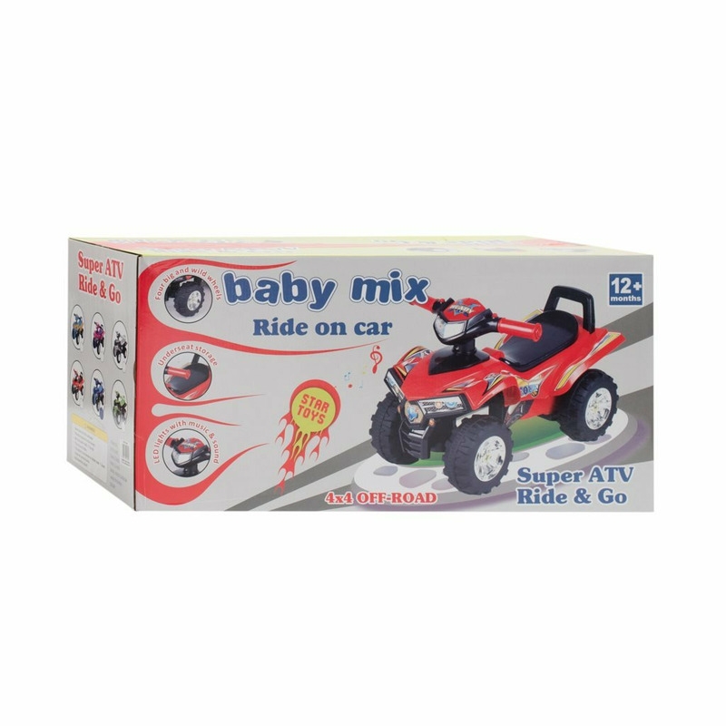 Masinuta ATV cu lumini si muzica, fara pedale, 60 x 38 x 42 cm, Red, Baby Mix Masinuta ATV cu lumini si muzica, fara pedale, 60 x 38 x 42 cm, Red, Baby Mix