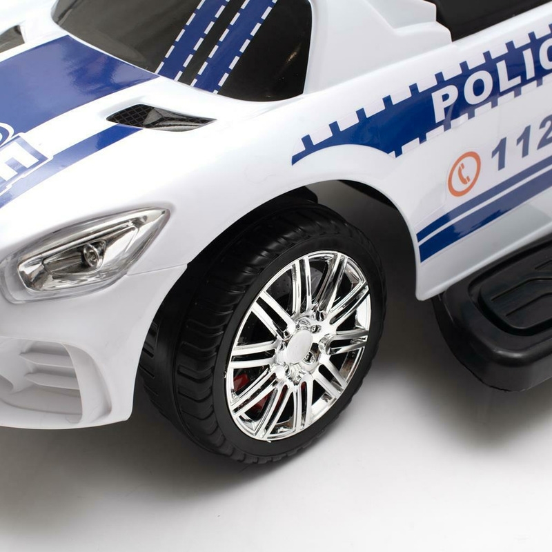 Masinuta de impins Police, Cu maner de impins detasabil, Cu protectii laterale, Cu melodii si claxon, Cu suport jucarii sub sezut, Baby Mix Masinuta de impins Police, Cu maner de impins detasabil, Cu protectii laterale, Cu melodii si claxon, Cu suport jucarii sub sezut, Baby Mix