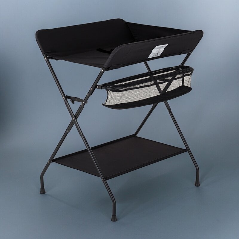 Masuta pentru infasat si schimbat scutece, Feedo, Multifunctionala, Pliabila, Cu raft pentru depozitare si compartiment lateral, Realizata din fier, panza si in, 80.5 x 67 x 102.5 cm, Negru Masuta pentru infasat si schimbat scutece, Feedo, Multifunctionala, Pliabila, Cu raft pentru depozitare si compartiment lateral, Realizata din fier, panza si in, 80.5 x 67 x 102.5 cm, Negru