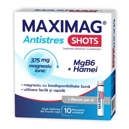 MaxiMag Antistres Shots, 10 fiole, Zdrovit MaxiMag Antistres Shots, 10 fiole, Zdrovit