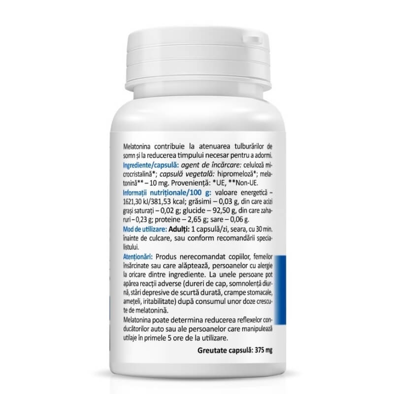 Melatonin Forte 10 mg, 30 capsule vegetale, Zenyth