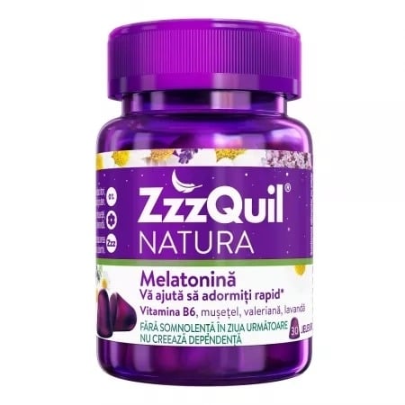 Melatonina, 30 jeleuri, ZzzQuil Natura Melatonina, 30 jeleuri, ZzzQuil Natura