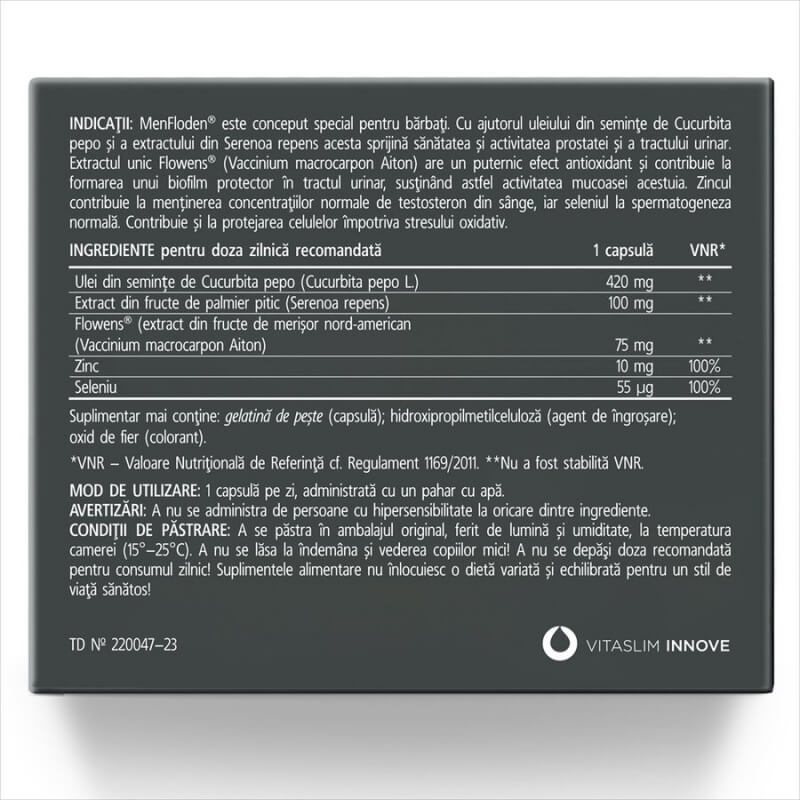 MenFloden, 20 capsule, Vitaslim MenFloden, 20 capsule, Vitaslim