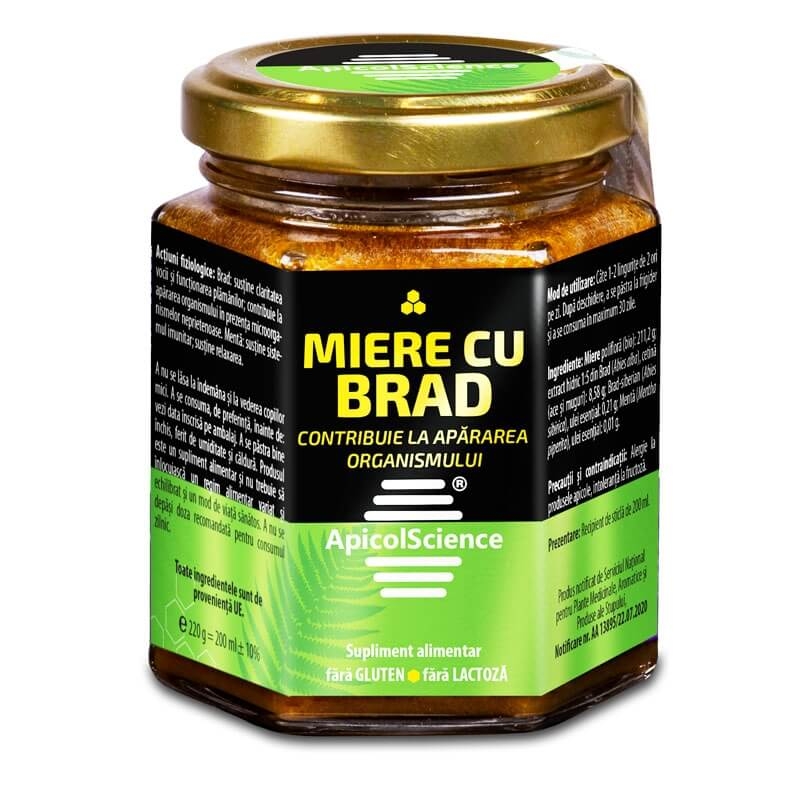 Miere cu brad, 200 ml, ApicolScience Miere cu brad, 200 ml, ApicolScience