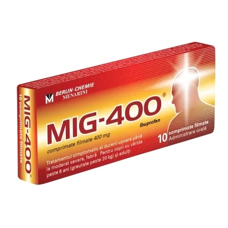 Mig 400, 400 mg, 10 comprimate filmate, Berlin-Chemie Ag Mig 400, 400 mg, 10 comprimate filmate, Berlin-Chemie Ag