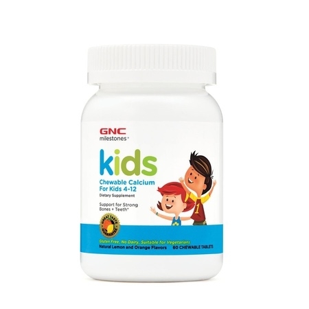 Calciu pentru copii 4-12 ani Milestones Kids, 60 tablete masticabile, GNC Calciu pentru copii 4-12 ani Milestones Kids, 60 tablete masticabile, GNC