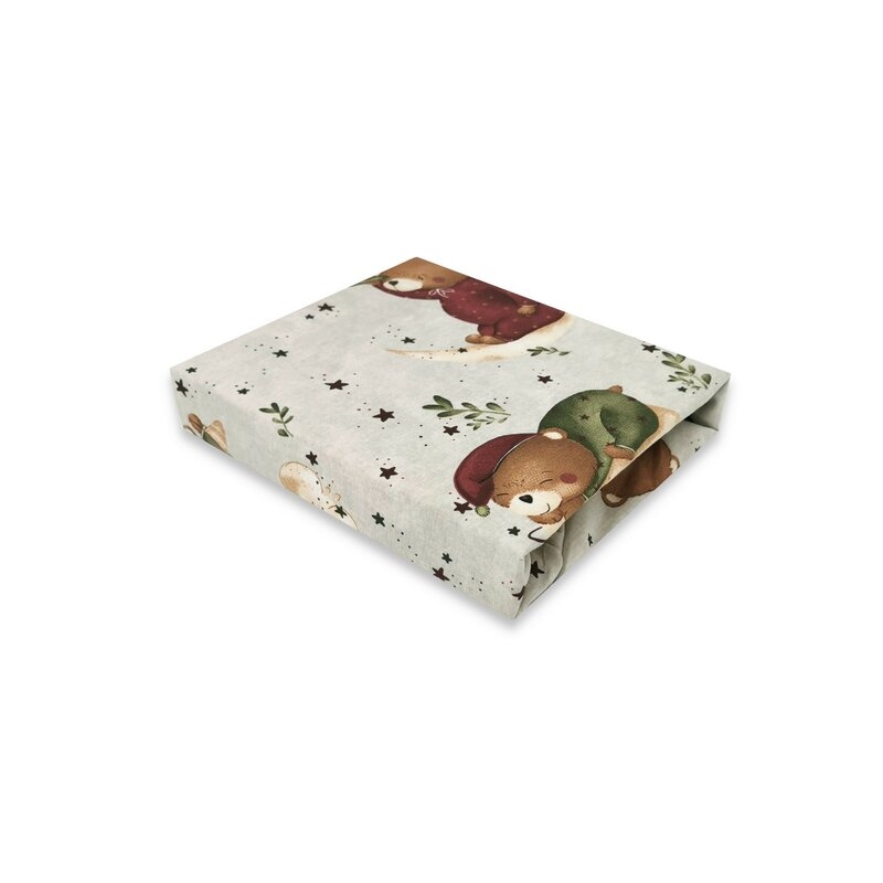 MimiNu - Cearceaf cu elastic pentru patut co-sleeper, Vera, Dimensiune 89 x 51 cm, Din bumbac certificat Oeko Tex Standard 100, Teddy Bear On Moon MimiNu - Cearceaf cu elastic pentru patut co-sleeper, Vera, Dimensiune 89 x 51 cm, Din bumbac certificat Oeko Tex Standard 100, Teddy Bear On Moon