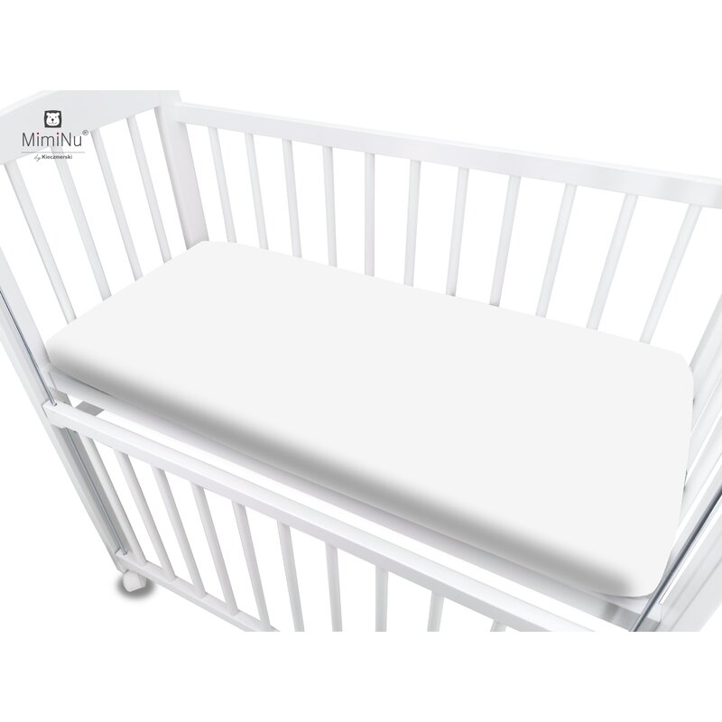 MimiNu - Cearceaf cu elastic pentru patut co-sleeper, Vera, Dimensiune 89 x 51 cm, Din bumbac jersey, Material certificat Oeko Tex Standard 100, White MimiNu - Cearceaf cu elastic pentru patut co-sleeper, Vera, Dimensiune 89 x 51 cm, Din bumbac jersey, Material certificat Oeko Tex Standard 100, White
