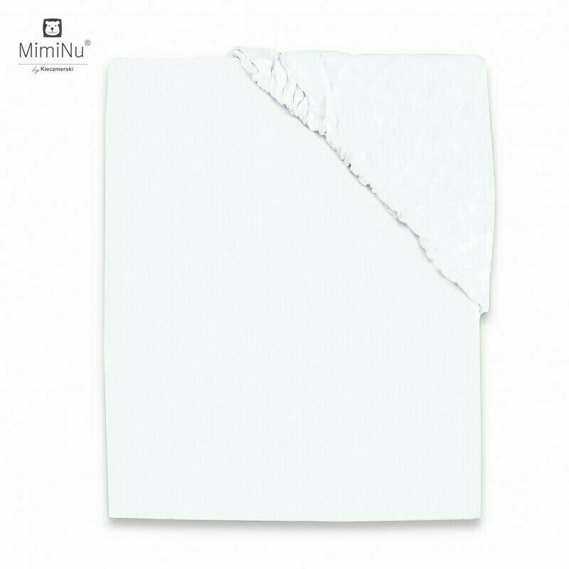 Cearceaf Jerse cu elastic, Pentru pat 160x80 cm, Material certificat Oeko Tex Standard 100, White, MimiNu Cearceaf Jerse cu elastic, Pentru pat 160x80 cm, Material certificat Oeko Tex Standard 100, White, MimiNu