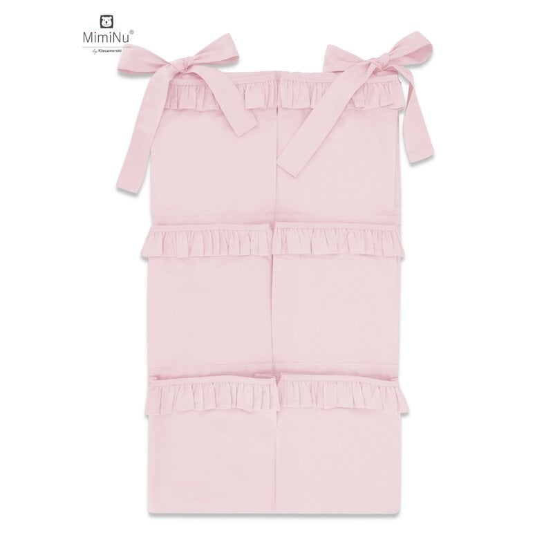 Organizator pentru patut, 6 compartimente, Cu volanase, Colectia Royal, Powder Pink, MimiNu