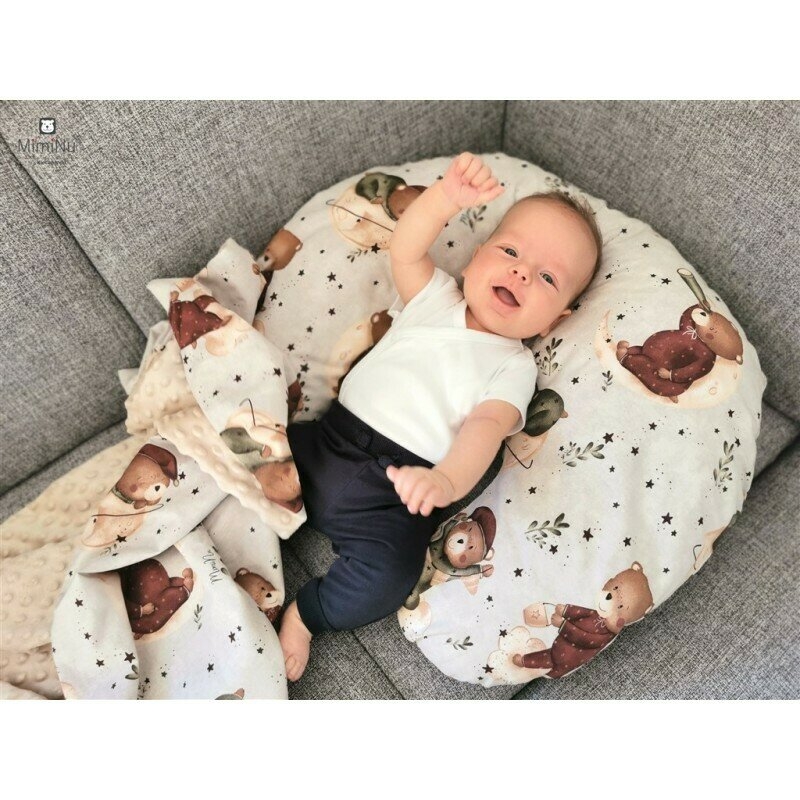 MimiNu - Prosop mare cu gluga, Dimensiune 100x100 cm, Din bumbac si thermo fleece, Materiale certificate Oeko Tex Standard 100, Teddy Bear On Moon MimiNu - Prosop mare cu gluga, Dimensiune 100x100 cm, Din bumbac si thermo fleece, Materiale certificate Oeko Tex Standard 100, Teddy Bear On Moon