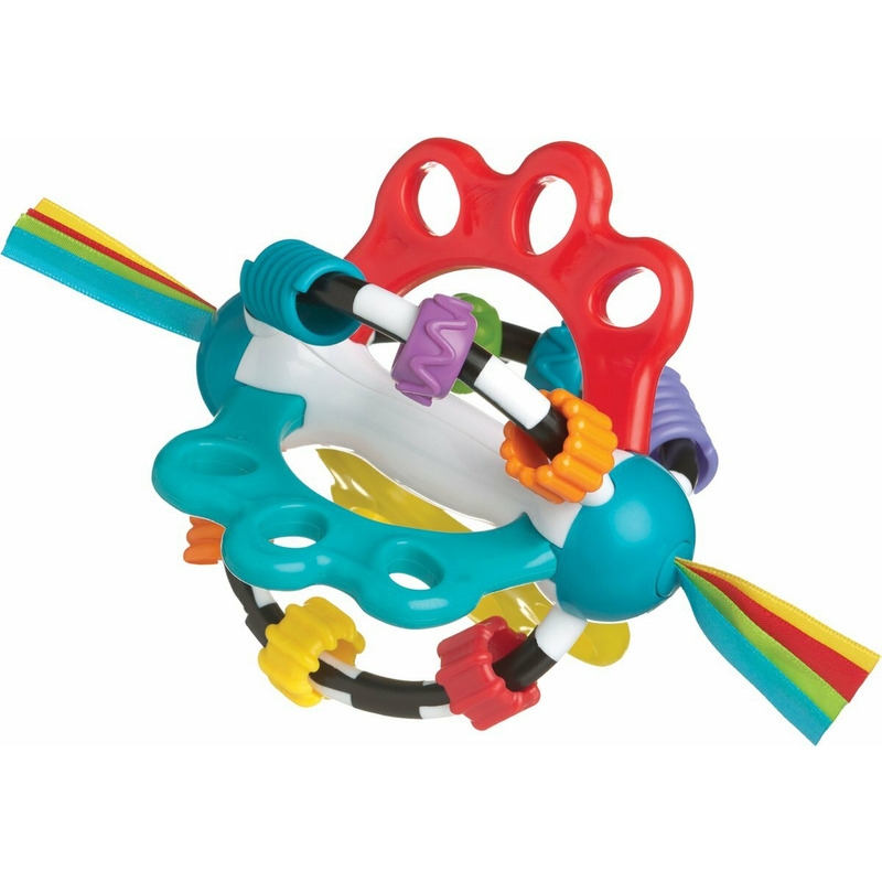 Minge cu activitati pentru bebelusi, Cu diferite texturi si suprafete, 11.5 cm, Explore-a-Ball, Playgro Minge cu activitati pentru bebelusi, Cu diferite texturi si suprafete, 11.5 cm, Explore-a-Ball, Playgro