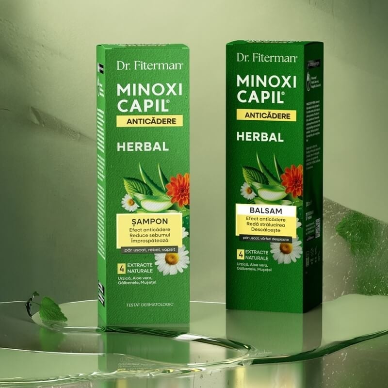 Sampon impotriva caderii parului Minoxicapil Herbal, 200 ml, Doctor Fiterman Sampon impotriva caderii parului Minoxicapil Herbal, 200 ml, Doctor Fiterman
