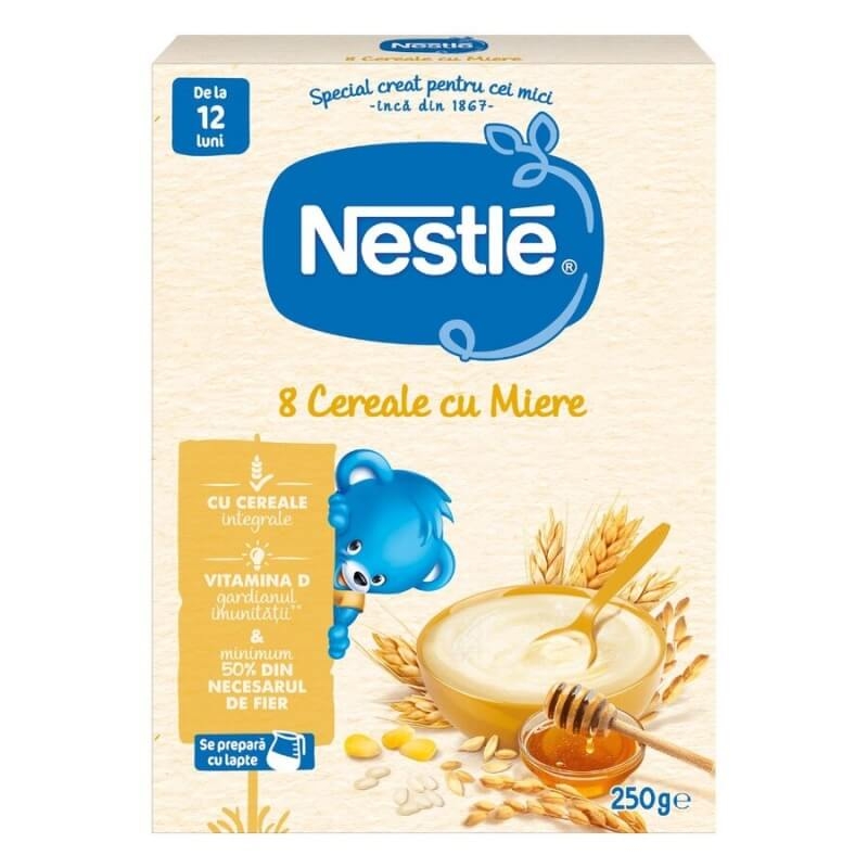 8 cereale cu miere, +12 luni, 250 g, Nestle
