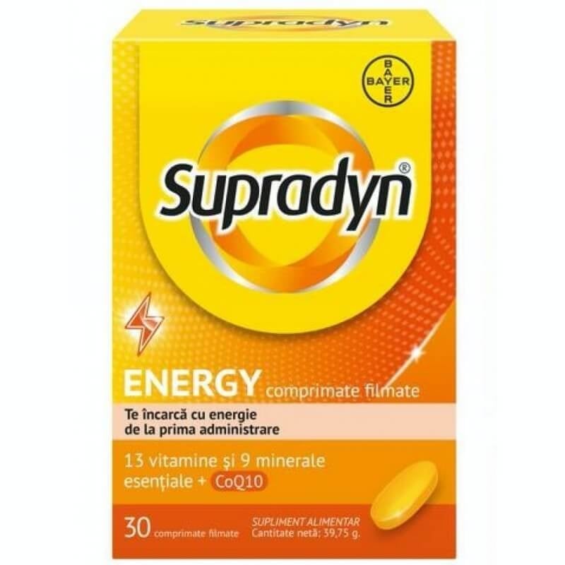 Multivitamine si minerale Supradyn Energy cu Coenzima Q10, 30 comprimate, Bayer