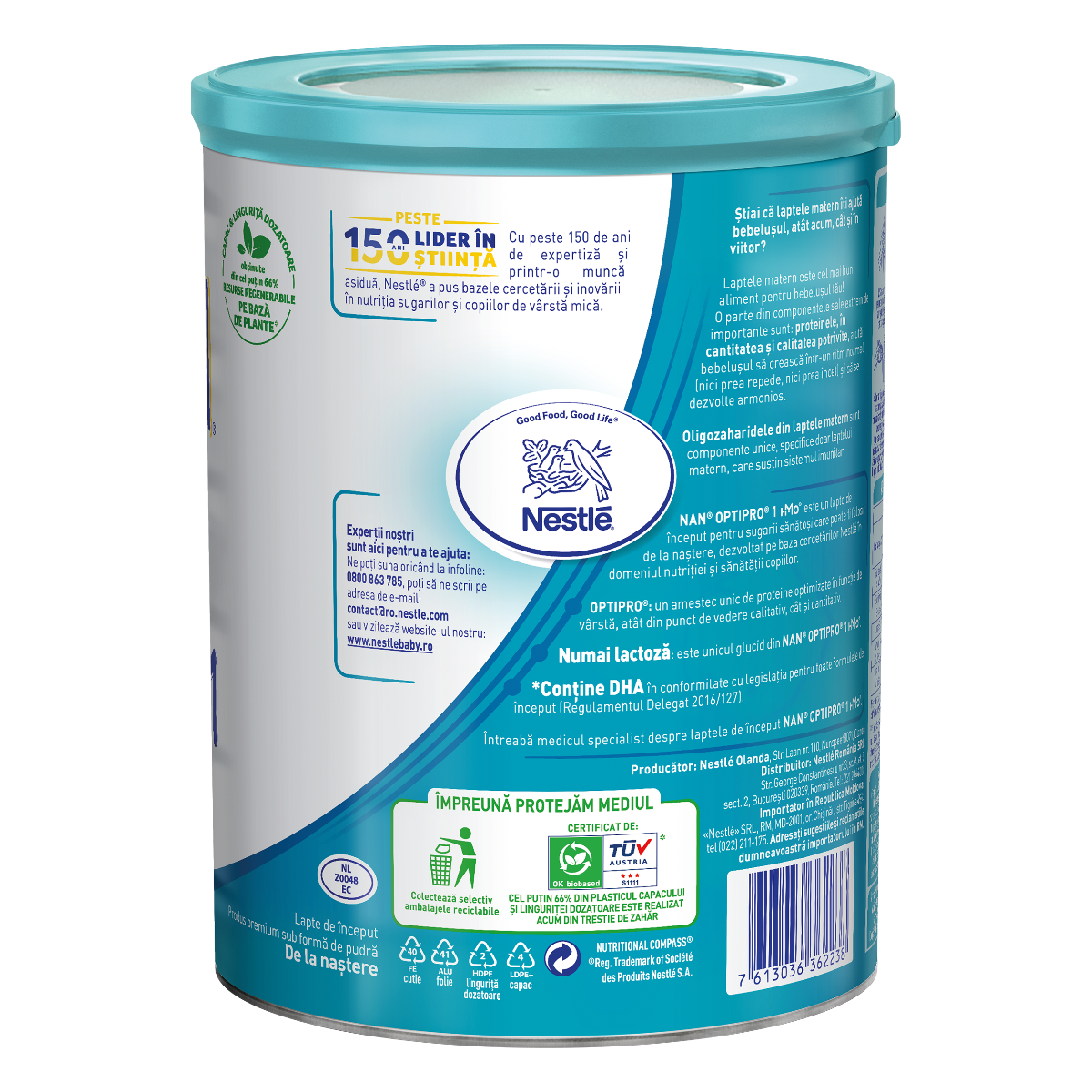 Nestle - Nan 1 Optipro HMO lapte praf pentru copii de la nastere 800g